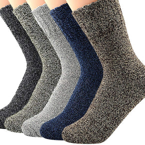 Century Star Women's Vintage Winter Soft Wool Warm Comfort Cozy Crew Socks 5 Pac / Color 01 (5 Pairs Solid-color)