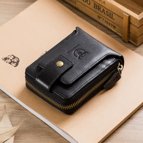 Men Leather RFID Blocking Wallets Bifold Card Holder Coin Purse Zip Case Bags