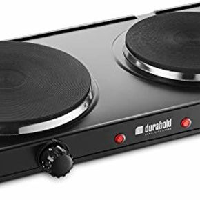 Durabold Kitchen Countertop Cast-Iron Double Burner - Stainless Steel Body – Sealed Burners - Ideal for RV, Small Apartments, Camping, Cookery Demonstrations, or as an Extra Burner (Basic)