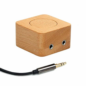 3.5 mm Audio Switch Box by 4minds | 2 Ports Stereo Manual Splitter Box AUX Audio selector | Computer Speakers Headphones Jack Passive Switches 1/8 in | 2(1) IN - 1(2) OUT + Bonus 15 in (38cm) cable