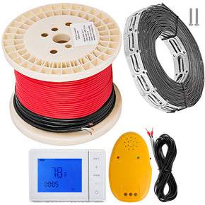 Electric Tile Radiant Warm Floor Heat Heated Mat Kit - 110V + Digital Thermostat / Product 240ft