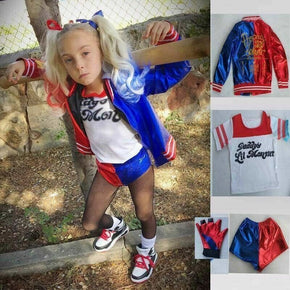 New Kids Girls Suicide Squad Harley Quinn Halloween Party Costume Cosplay Outfit / Size 120CM- For 5-6T